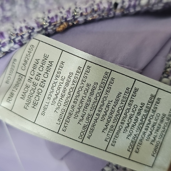 Steve Madden Harlow Notched Collar Tweed Dahlia Purple Blazer Sz Medium NWT $129 - Picture 9 of 9
